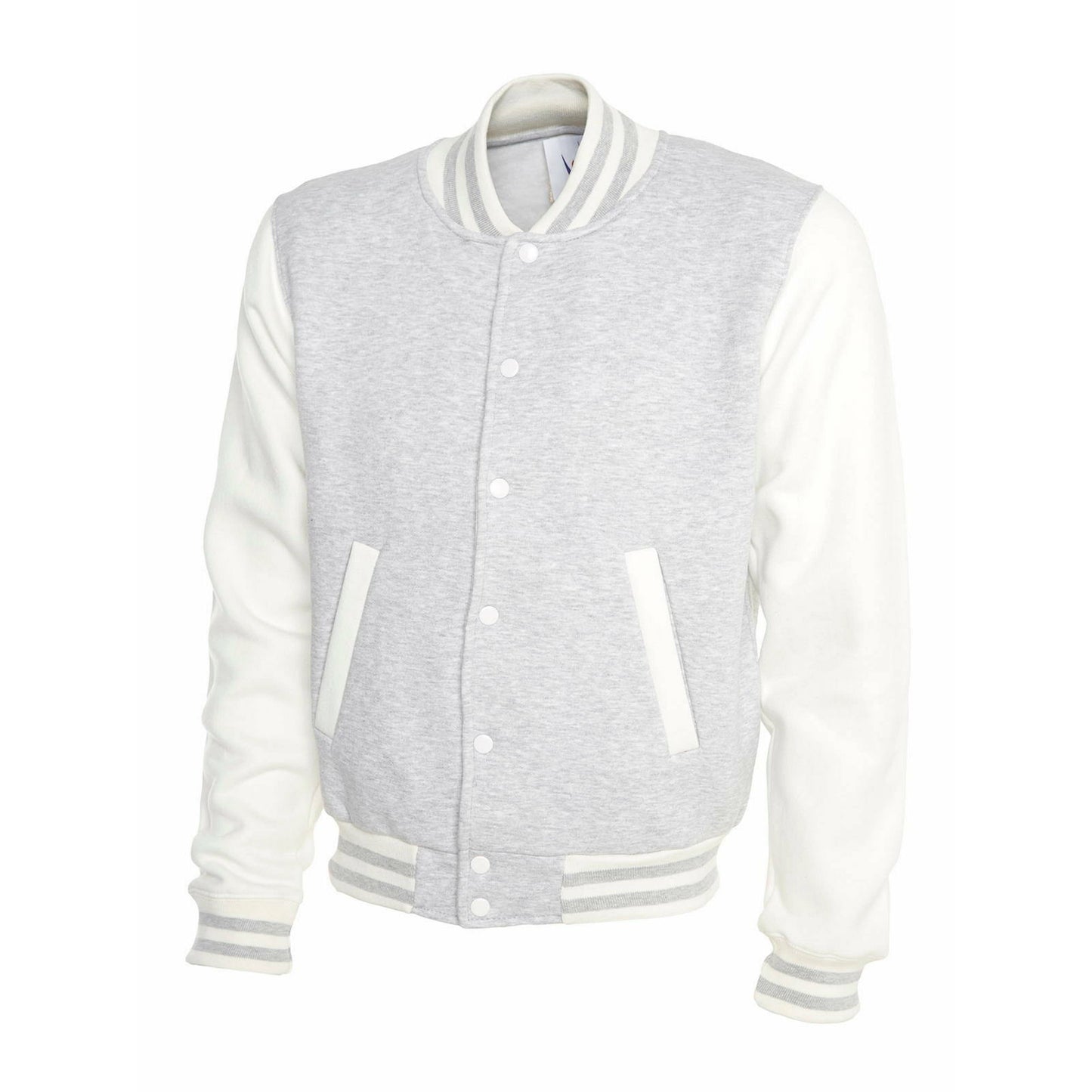 mens varsity jacket white