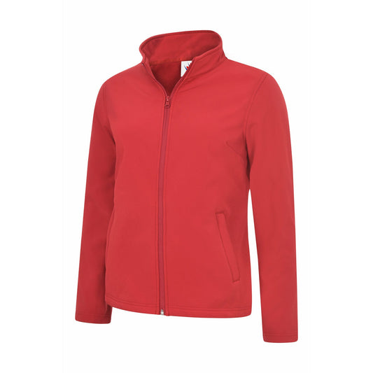 Ladies classic full zip softshell red