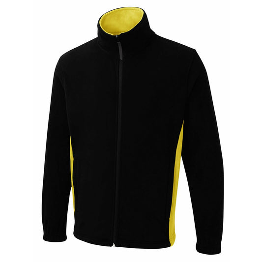 Two tone black & Yellow full zip fleece