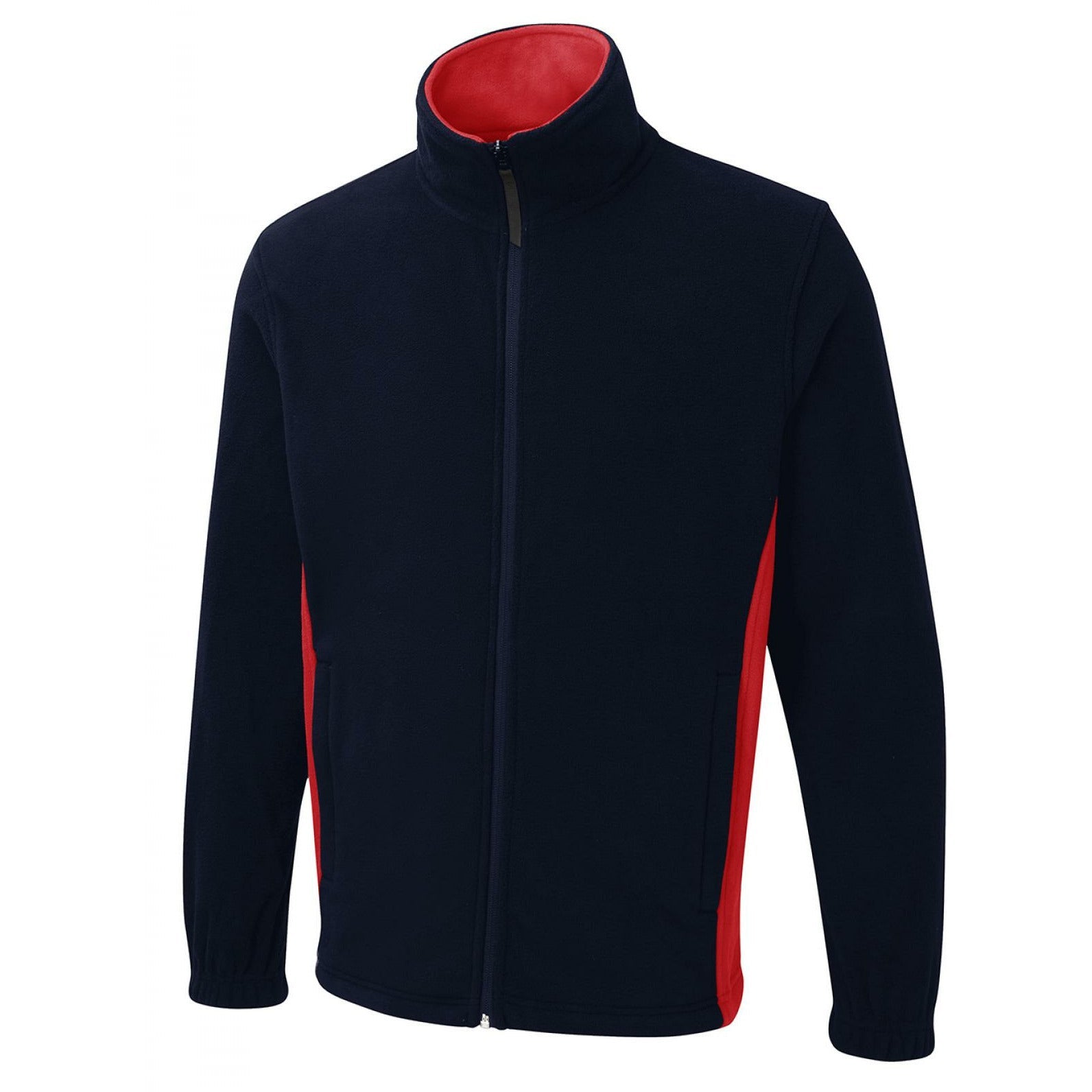 Two tone Navy & Red full zip fleece