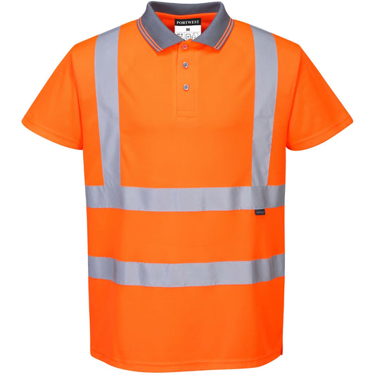 Portwest Hi-Vis Short Sleeved Polo - Orange