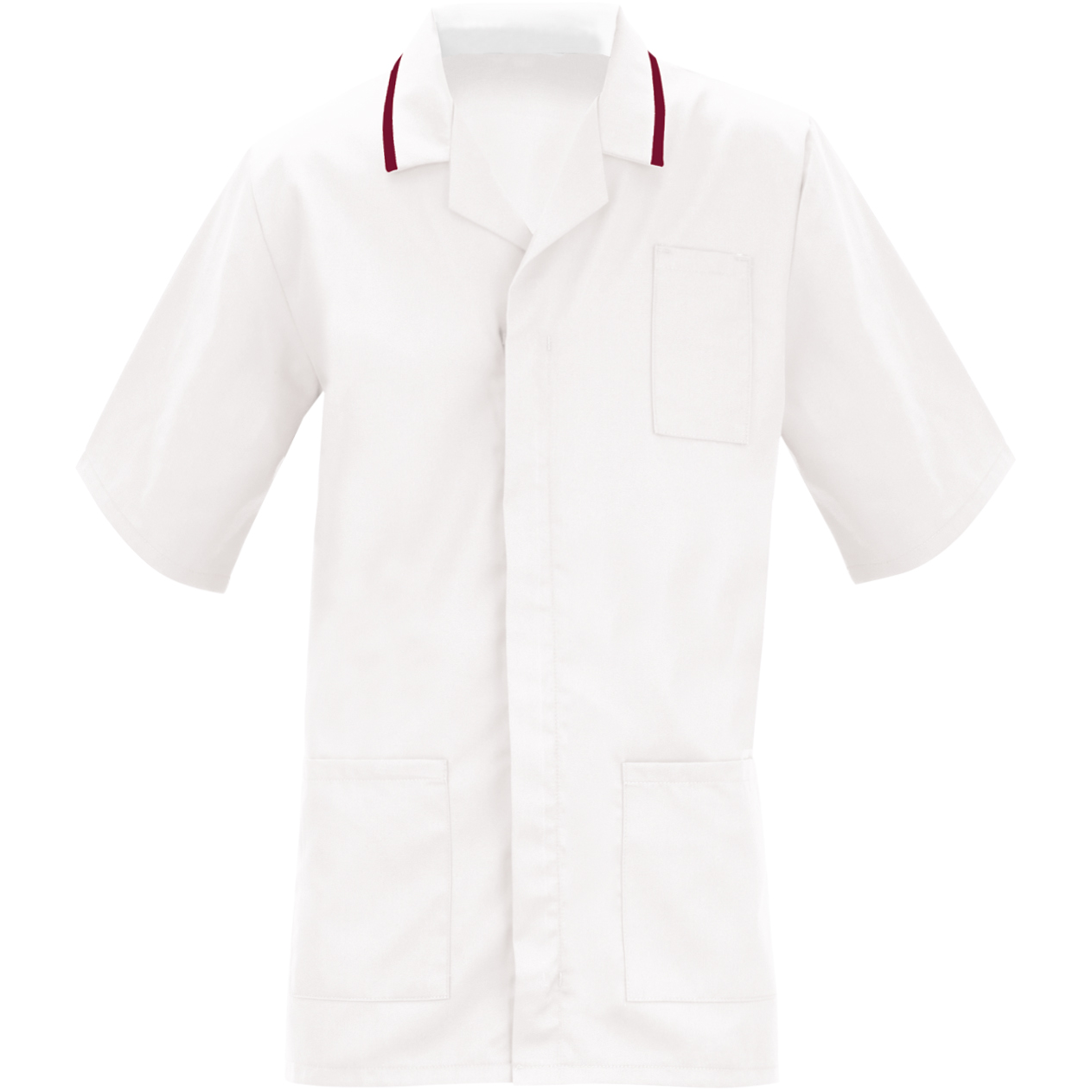 Men's Healthcare Tunic White & Burgundy