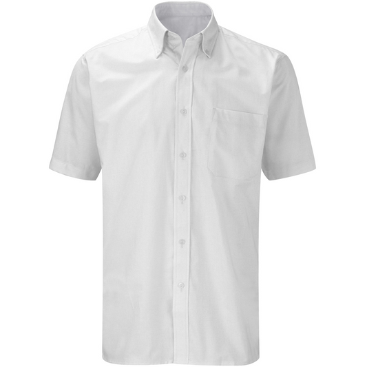 OXFORD SHIRT: MEN'S SHORT SLEEVE White